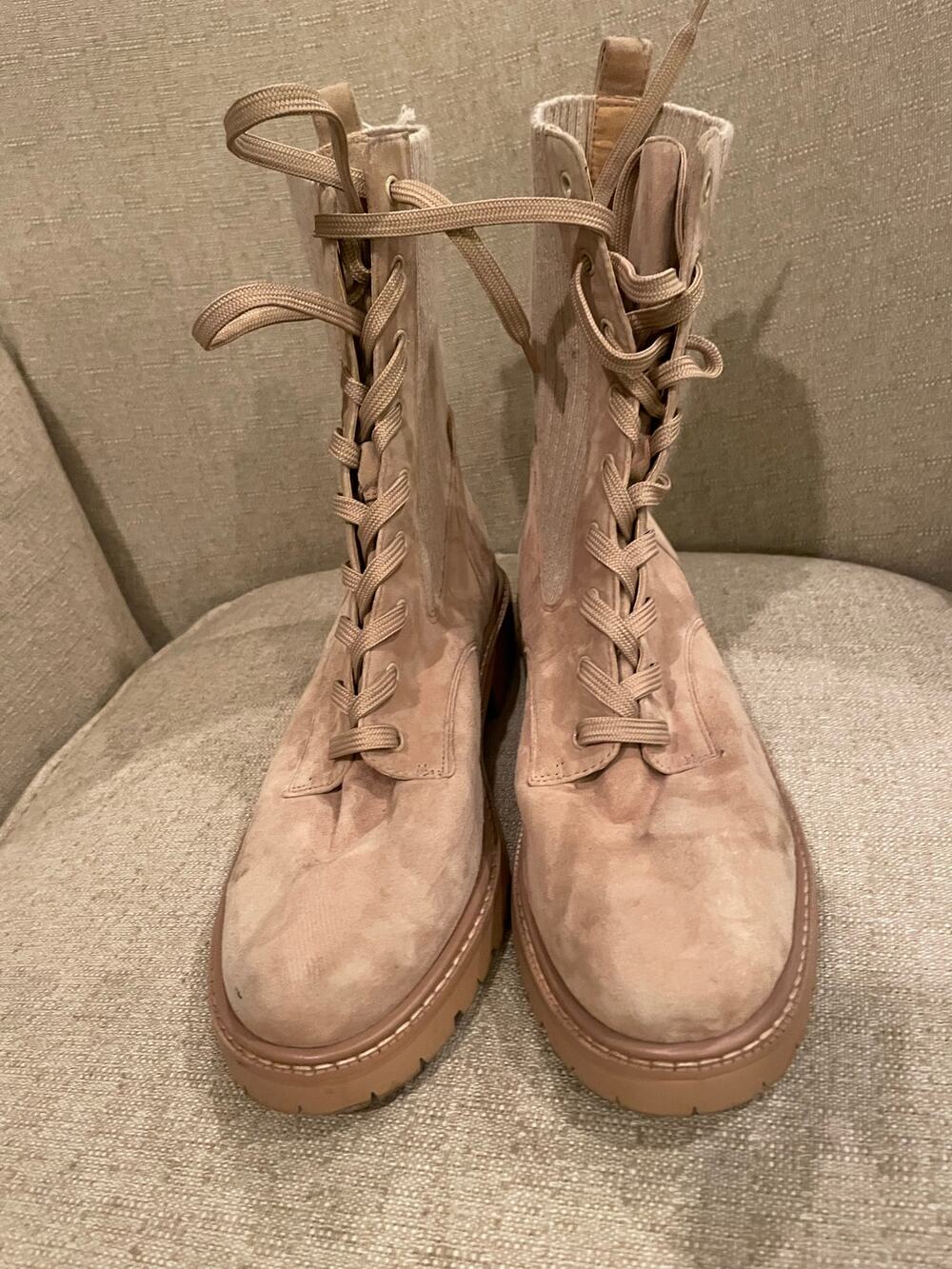 Sam Edelman Lydell Combat Boot Sesame Suede Beige, S87